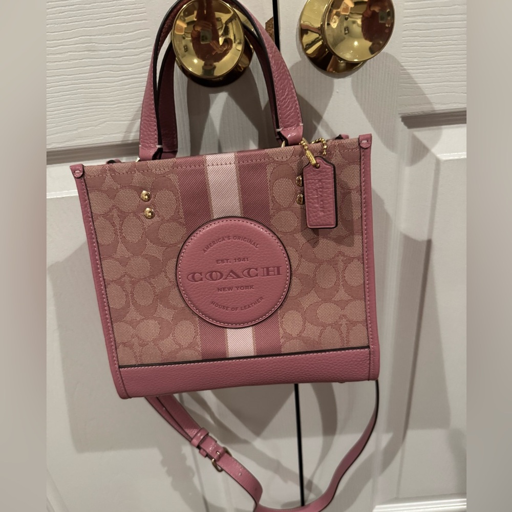 Coach Pink and Cream Signature Tote